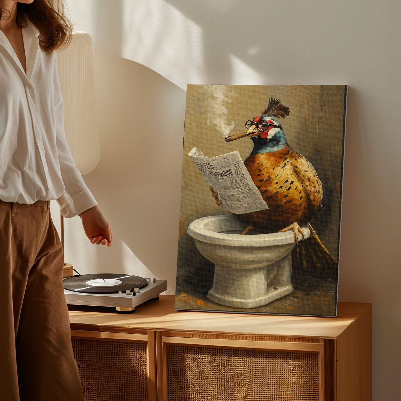 Blisscorners Cigar Bird Bathroom Canvas Toilet Wall Art9 LM2611
