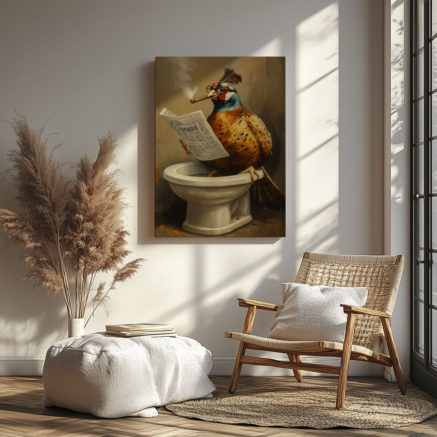 Blisscorners Cigar Bird Bathroom Canvas Toilet Wall Art9 LM2611