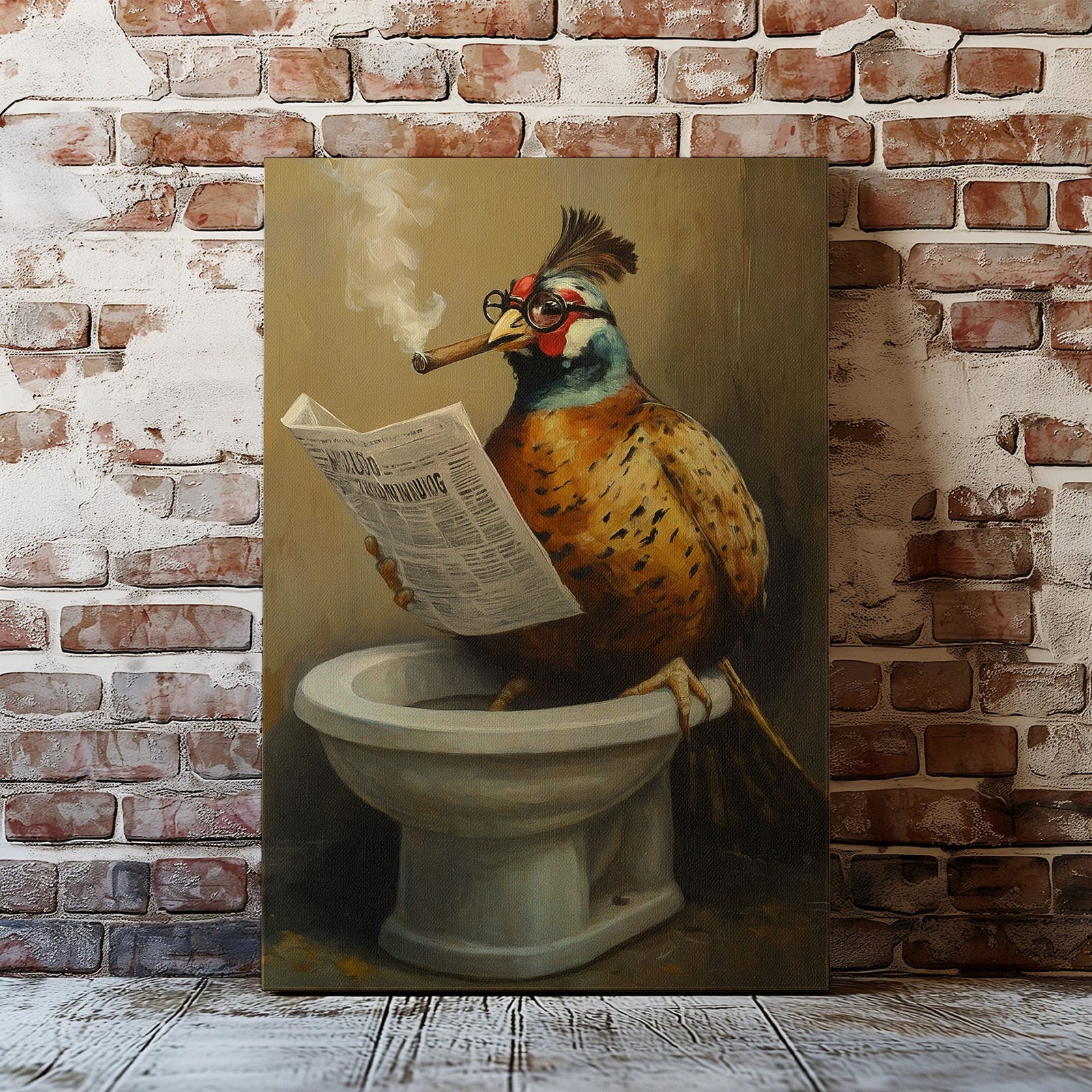 Blisscorners Cigar Bird Bathroom Canvas Toilet Wall Art9 LM2611