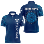 Blisscorners Men’s Darts Team Shirt - Navy Camo Pattern And Dartboard | Custom Name Option LM2404