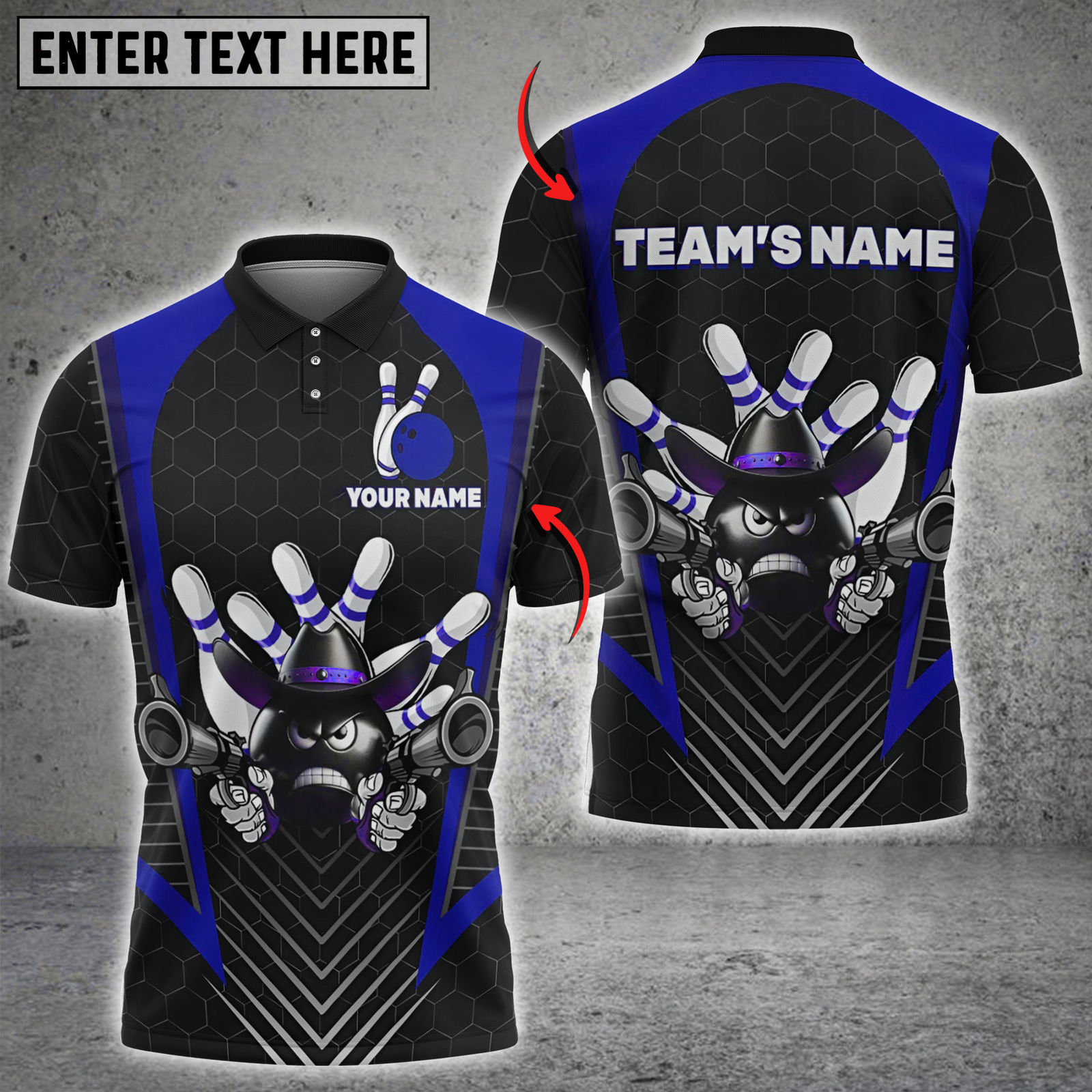 Blisscorners Cowboy Bowling Strike Multicolor Customized Name, Team Name 3D Shirts