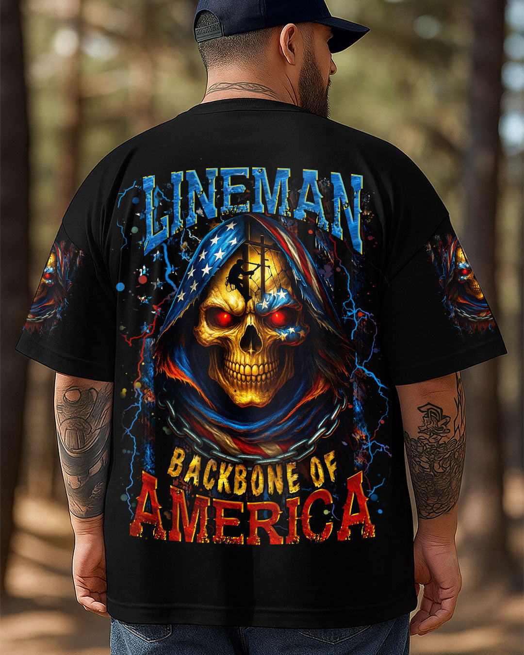 BLISSCORNERS ROCKING THE LINEMAN WIFE LIFE SKULL ALL OVER PRINT