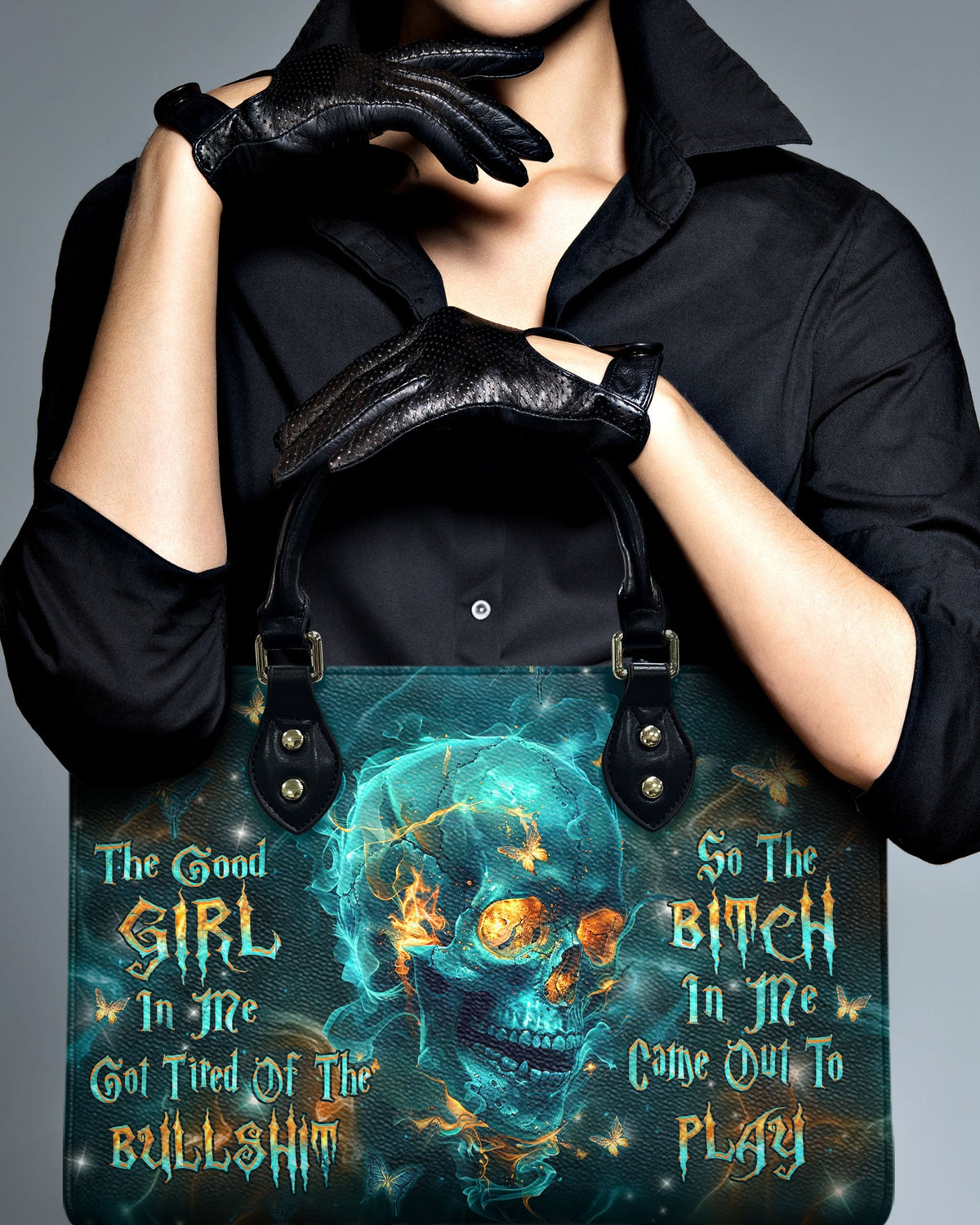 BLISSCORNERS THE GOOD GIRL IN ME GOT TIRED LEATHER HANDBAG