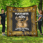 Blisscorners Father And Son Hunting Partners For Life Blanket