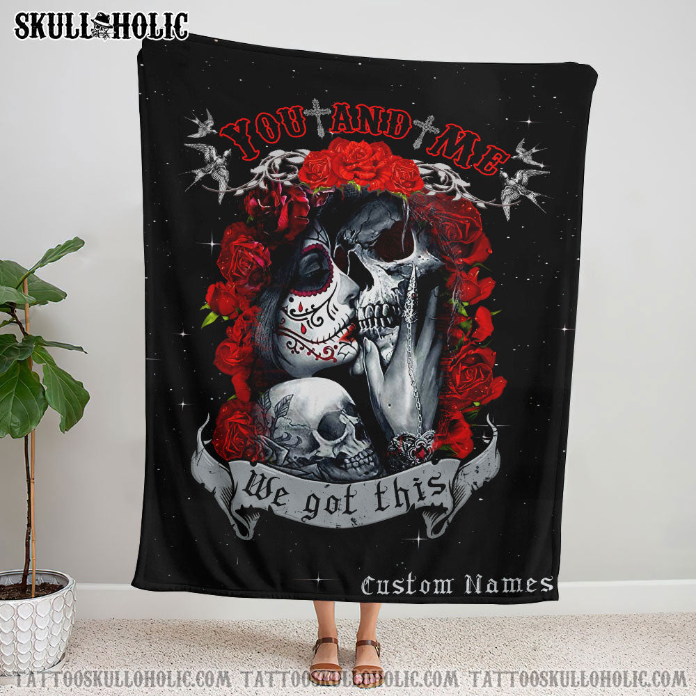 BLISSCORNERS PERSONALIZED YOU AND ME WOVEN & FLEECE BLANKET