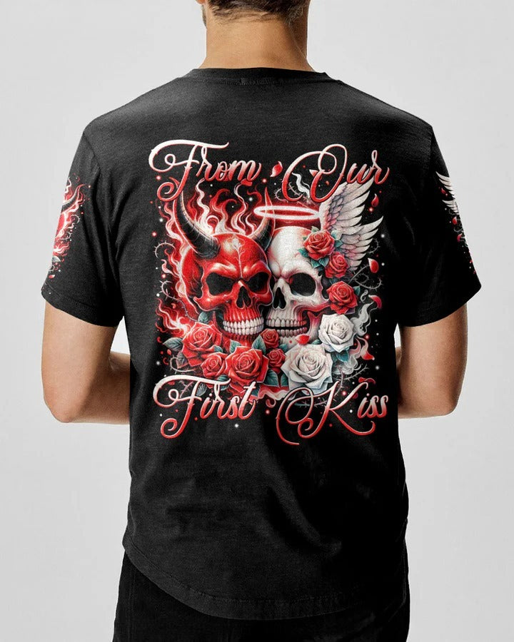 BLISSCORNERS FROM OUR FIRST KISS COUPLE DEVIL AND ANGEL ALL OVER PRINT