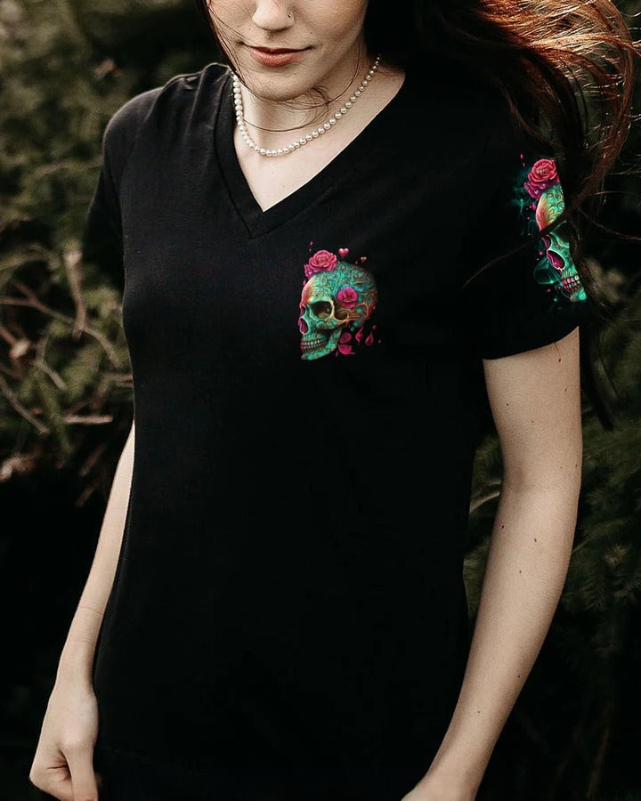 BLISSCORNERS TILL OUR LAST BREATH SKULL ART COUPLE ALL OVER PRINT