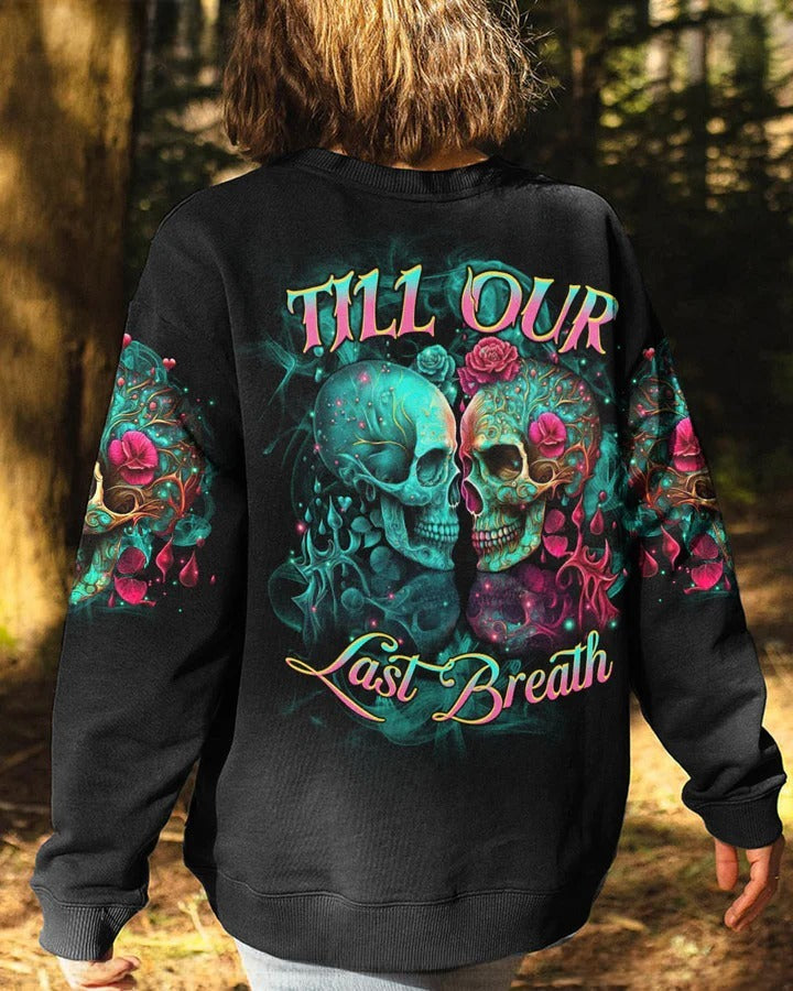 BLISSCORNERS TILL OUR LAST BREATH SKULL ART COUPLE ALL OVER PRINT