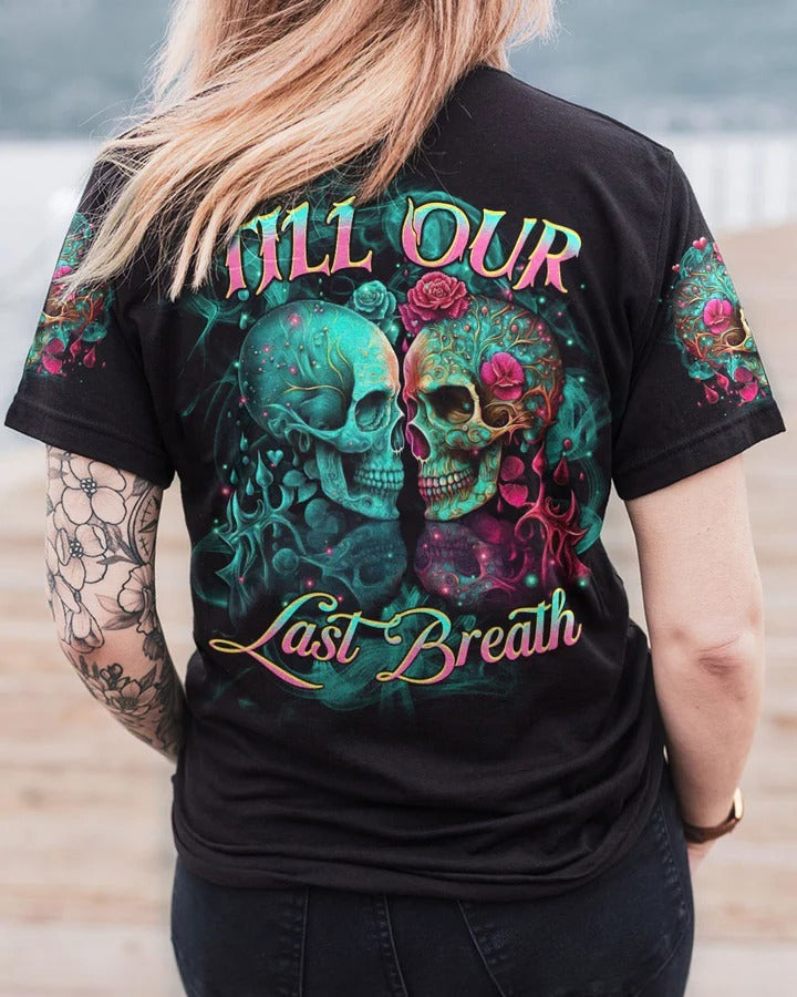 BLISSCORNERS TILL OUR LAST BREATH SKULL ART COUPLE ALL OVER PRINT