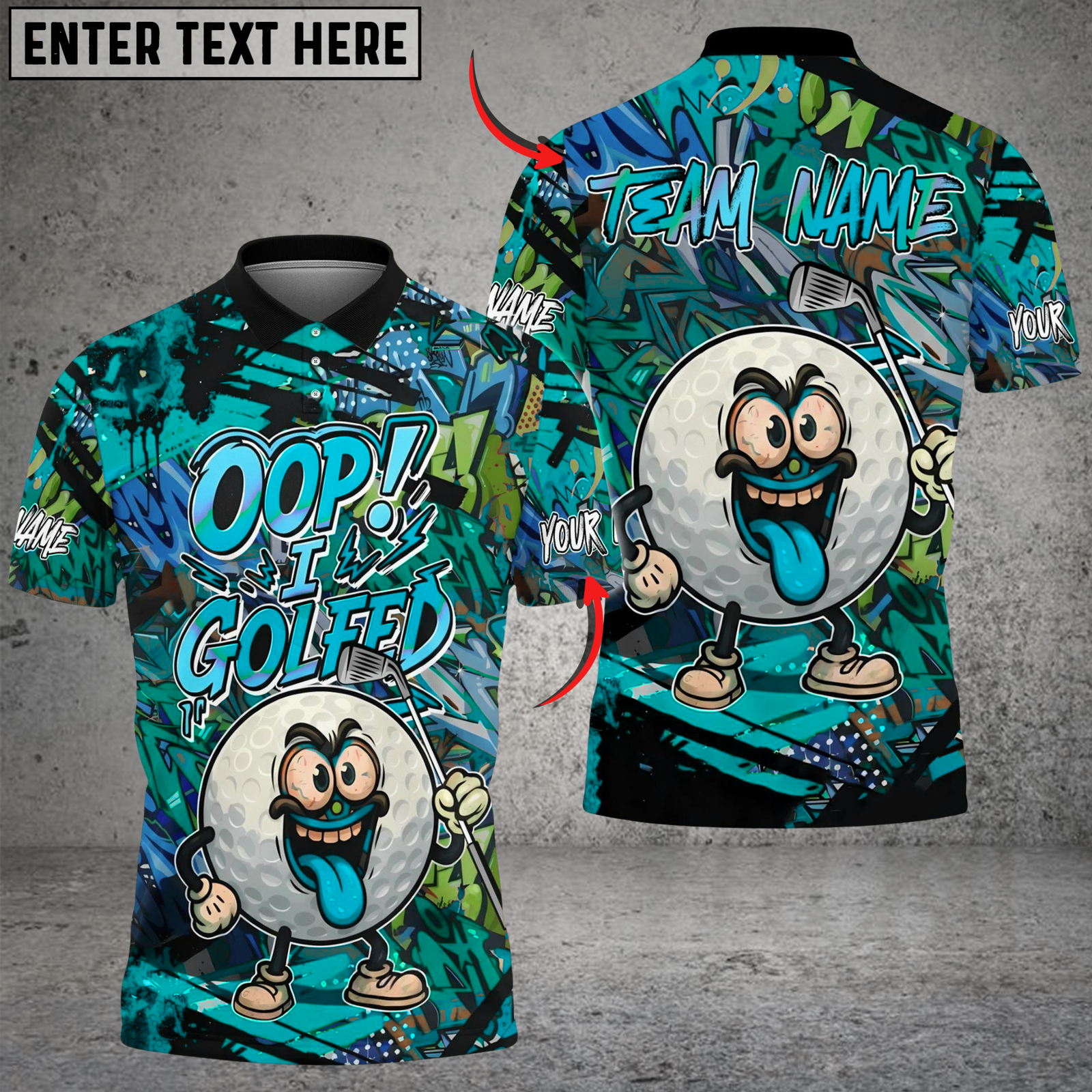 Blisscorners Oop! I Golfed It Golf Polo Shirt Custom Name & Team Name 3D Shirts