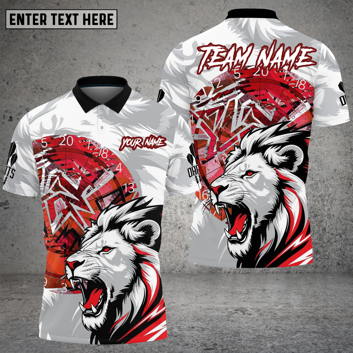 Blisscorners Lion Dartboard Red Impact Multioptions Personalized Name, Team Name Unisex 3D Shirt (4 Colors)