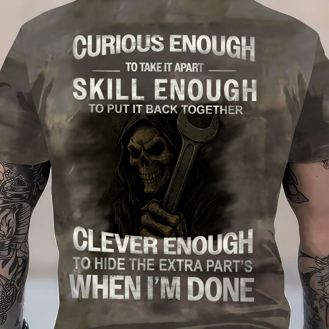 Blisscorners Funny Mechanic Shirt Curious Enough To Take It Apart Grim Reaper Wrench Shirt