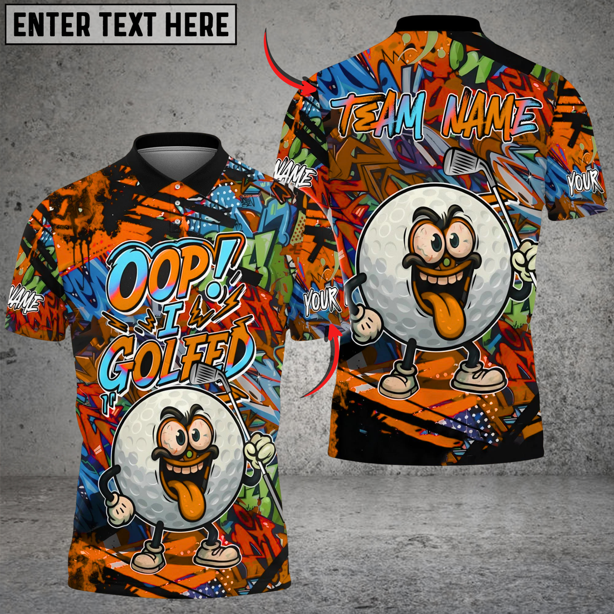 Blisscorners Oop! I Golfed It Golf Polo Shirt Custom Name & Team Name 3D Shirts
