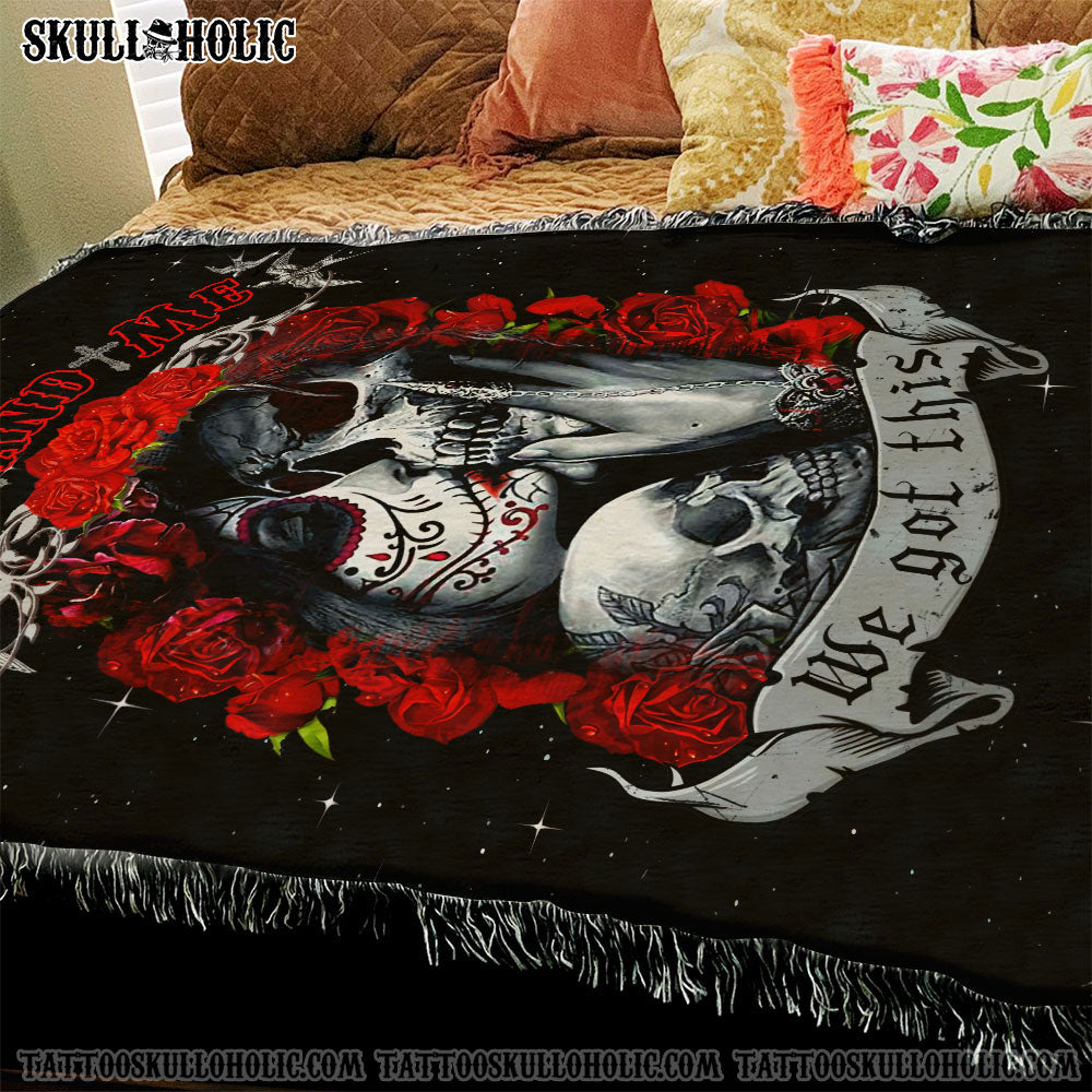 BLISSCORNERS PERSONALIZED YOU AND ME WOVEN & FLEECE BLANKET