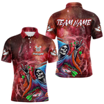 Blisscorners Death Skeleton Red Galaxy Funny Dart Shirts For Men Custom Darts Jerseys Outfit, Darts Gifts LM154