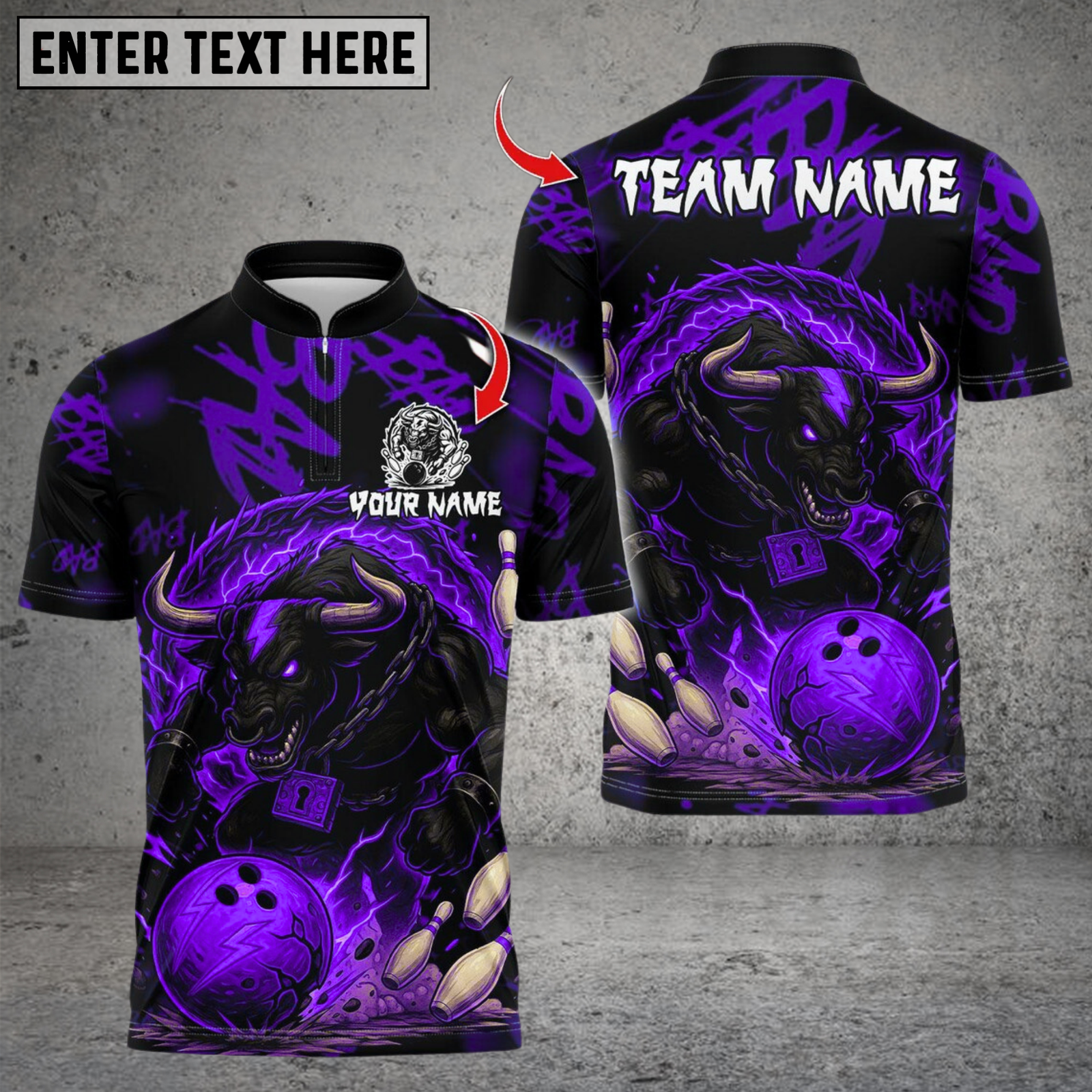 Blisscorners Bowling Fire Muscle Bull Multicolor Customized Name Team Name 3D Shirts