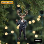 Blisscorners Personalized Boss Buck Attitude Hunting Acrylic Christmas Ornament Custom Gift for Hunters 2D Flat