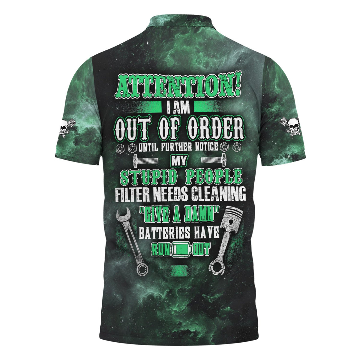 Blisscorners Attention Out of Order Funny Mechanic Shirt, Stupid People Cleaner Quote Graphic Shirt, Gift for Auto Enthusiasts & Mechanics