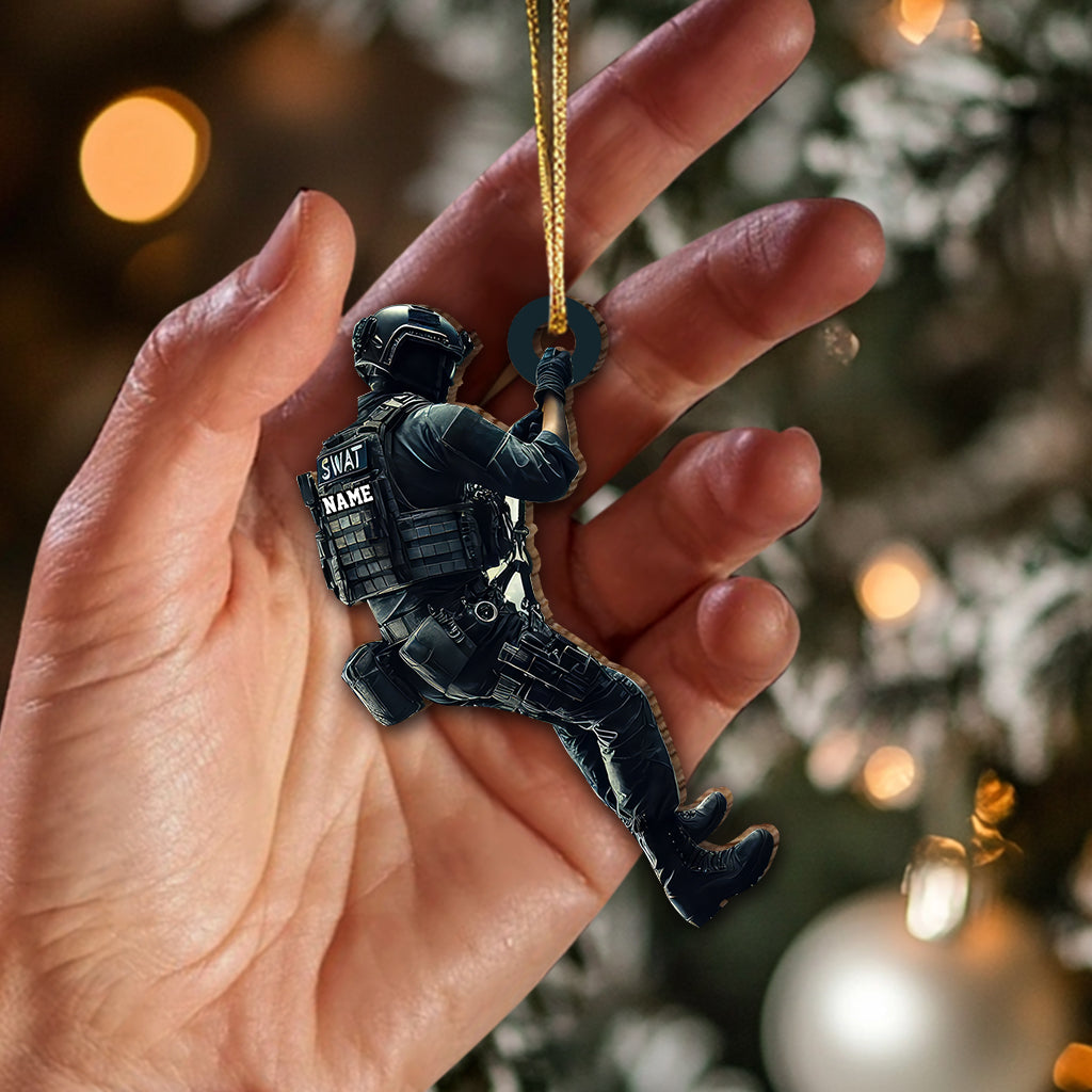 Blisscorners Custom Name SWAT Ornament, Gift For Swat Polices2D Flat LM2111
