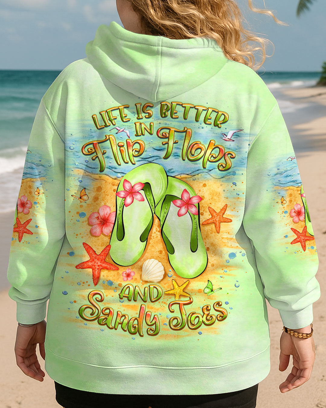 BLISSCORNERS LIFE IS BETTER IN FLIP-FLOPS AND SANDY TOES ALL OVER PRINT