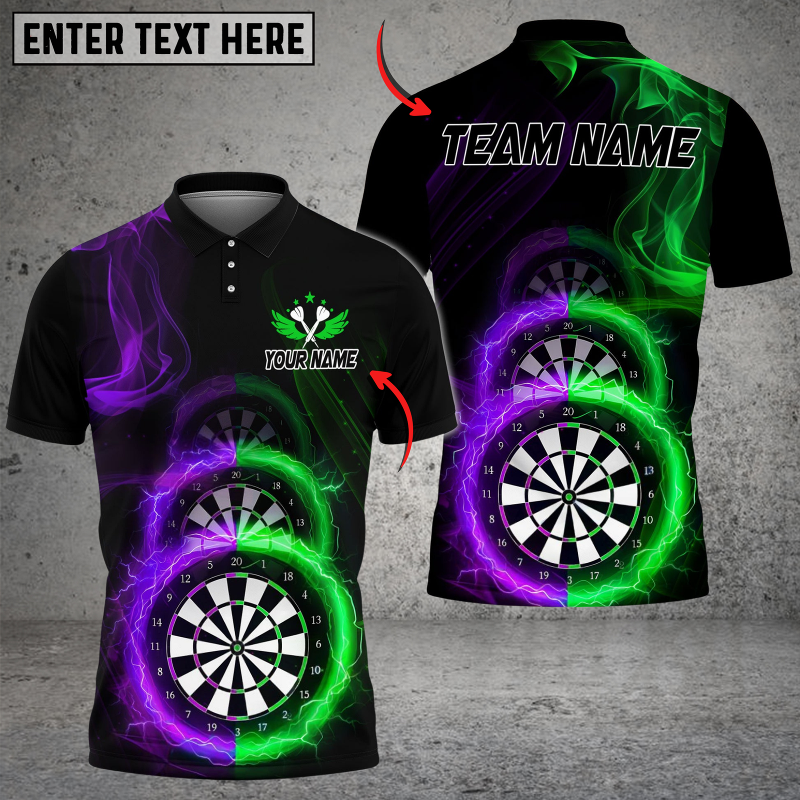 Blisscorners Darts Triple Double Flame Dartboard Customized Name, Team Name 3D Shirt (4 Colors)