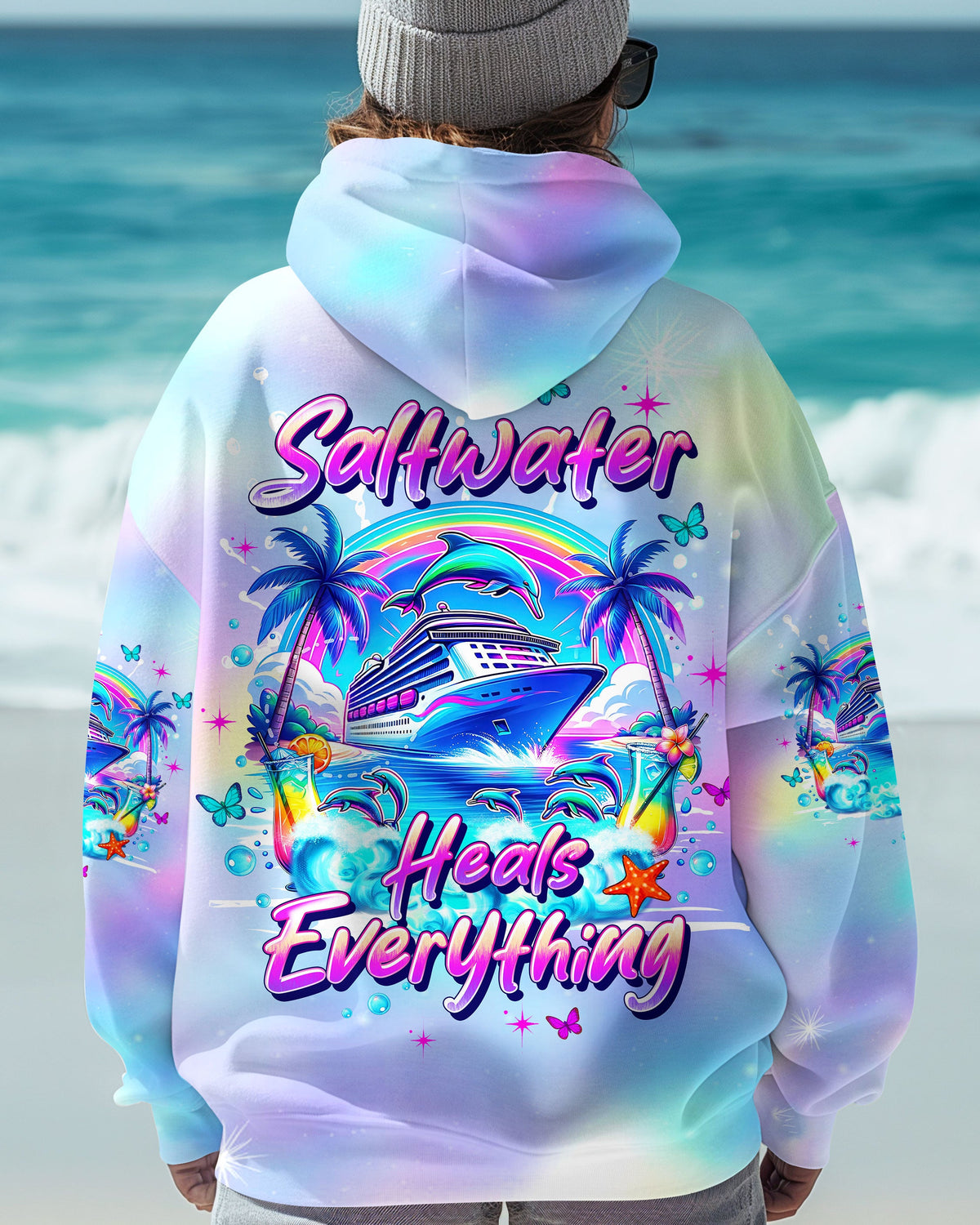 BLISSCORNERS SALTWATER HEALS EVERYTHING DOLPHIN CRUISE ALL OVER PRINT