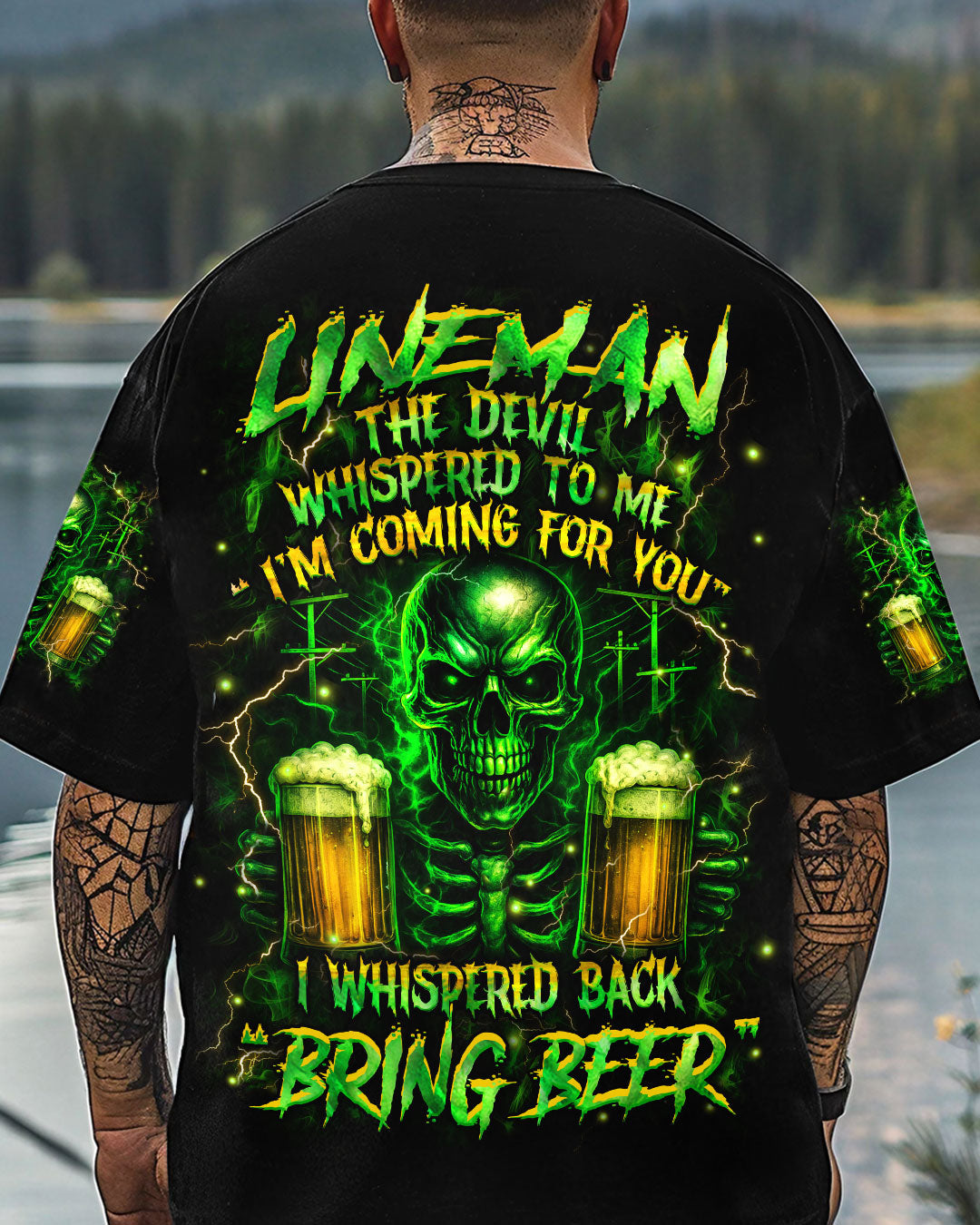 BLISSCORNERS ROCKING THE LINEMAN WIFE LIFE SKULL ALL OVER PRINT