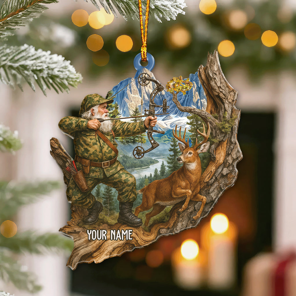 Blisscorners Deer Hunting Santa, Home Decor, Christmas Ornament, Personalized Ornament 2D Flat LM2111
