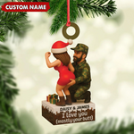 Blisscorners Personalized Funny Hunter Couple Acrylic Ornament - Custom Name Christmas Gift for Him or Her LM0411