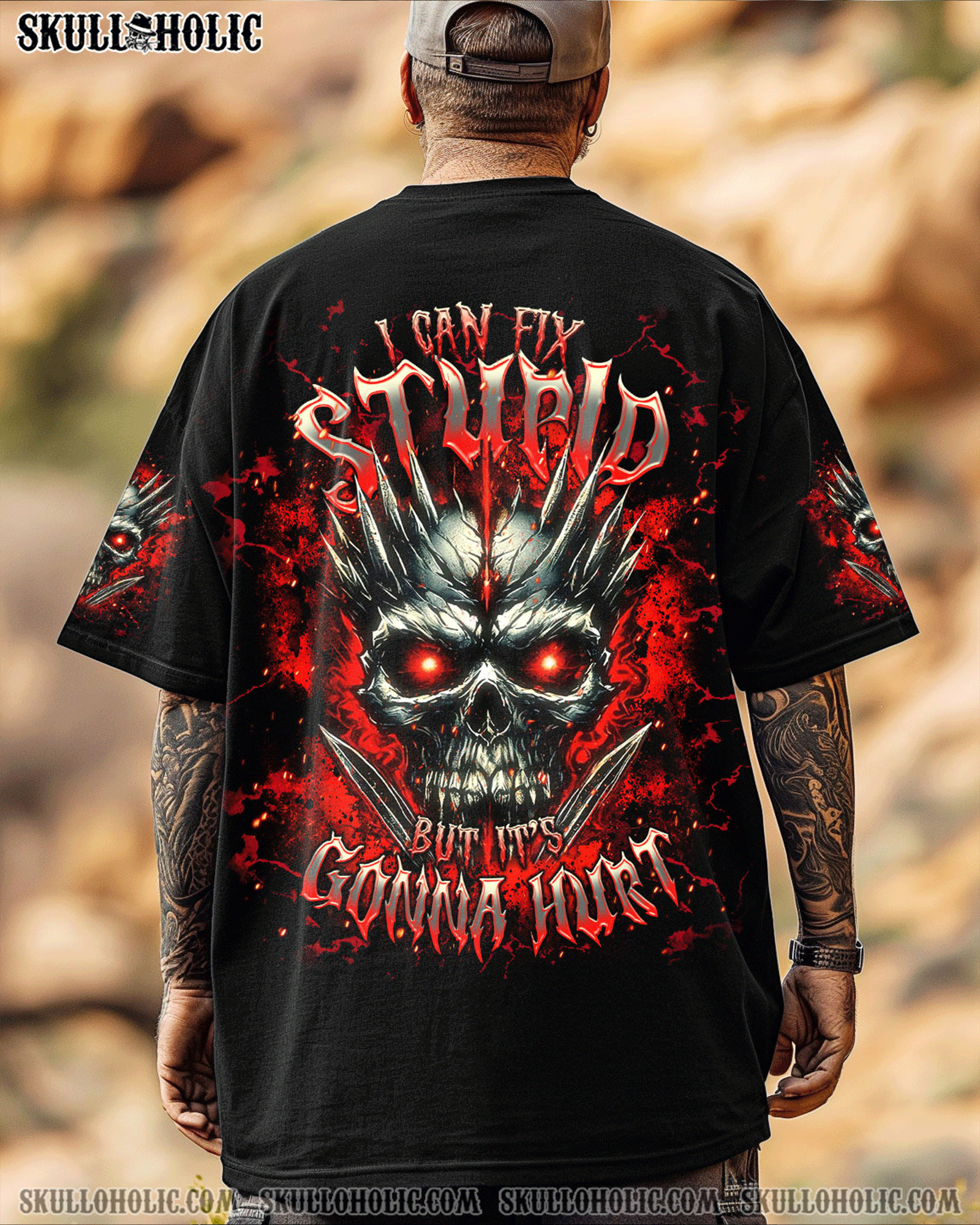 BLISSCORNERS I CAN FIX STUPID BUT IT'S GONNA HURT SKULL ALL OVER PRINT