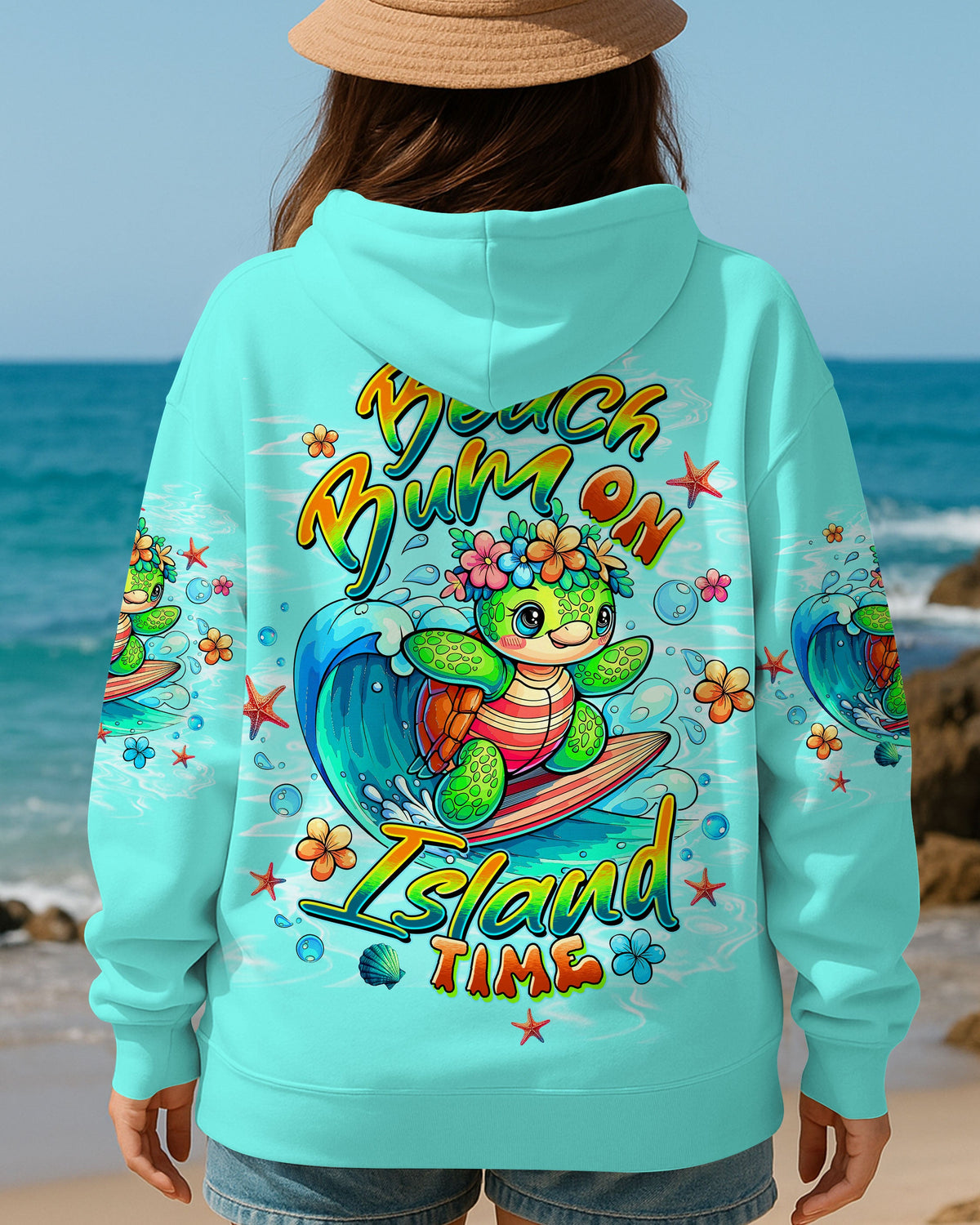 BLISSCORNERS BEACH BUM ON ISLAND TIME TURTLE ALL OVER PRINT