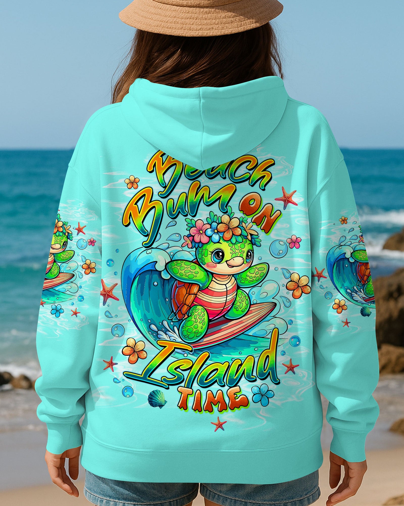 BLISSCORNERS BEACH BUM ON ISLAND TIME TURTLE ALL OVER PRINT
