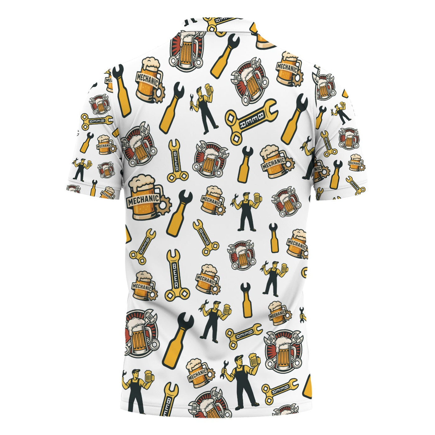 Blisscorners Mechanic T-Shirt Beer and Wrench Funny Pattern Design Shirt Mechanic Gift For Men