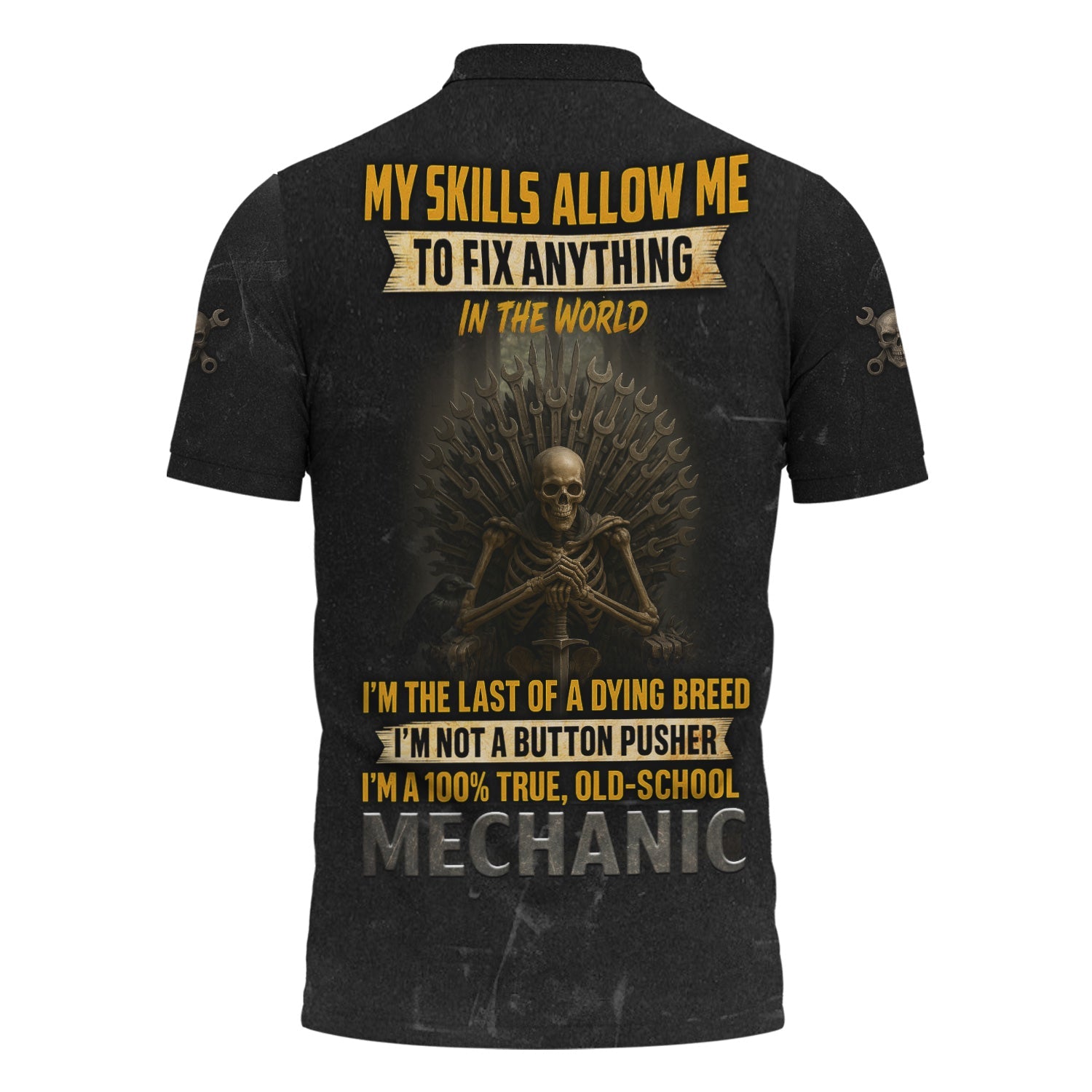 Blisscorners Custom Name Funny Mechanic T Shirt My Skills Allow Me To Fix Anything In The World Shirt For Mechanic