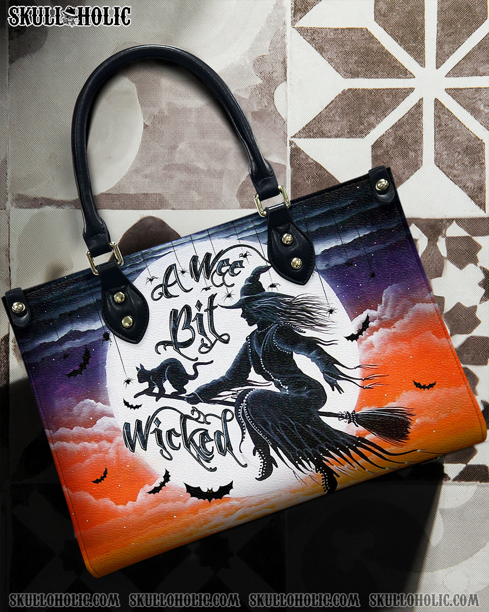 BLISSCORNERS A WEE BIT WICKED HALLOWEEN LEATHER HANDBAG