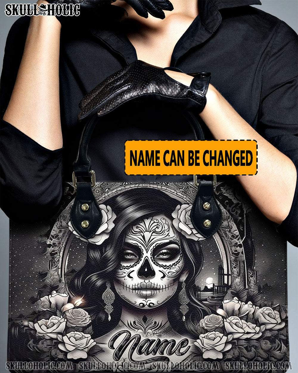 BLISSCORNERS DANGEROUS SKULL LADY LEATHER HANDBAG