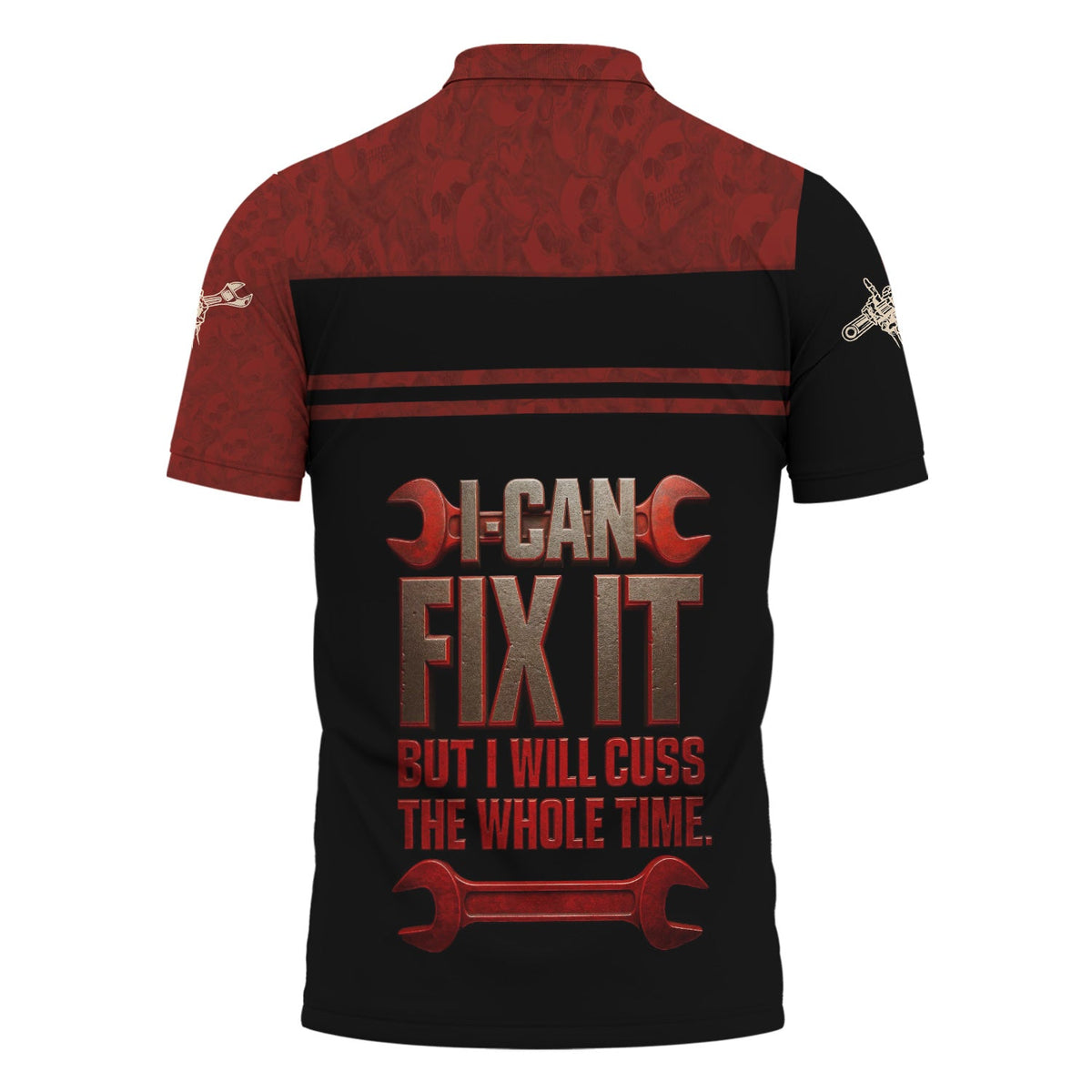 Blisscorners Personalized T-Shirt I Can Fix It But I Will Cuss The Whole Time Badas Mechanic Skull Style Shirt For Mechanics
