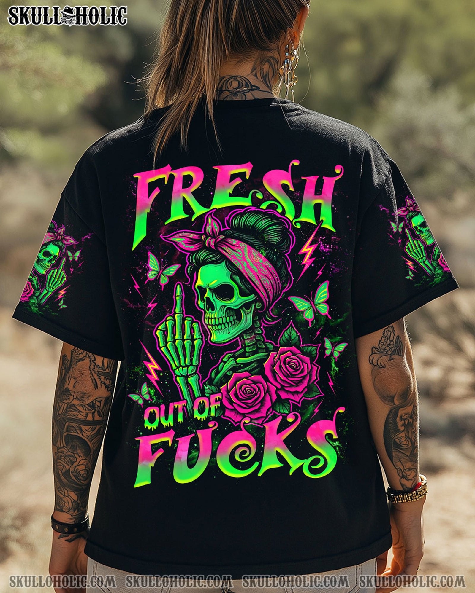 BLISSCORNERS FRESH OUT OF F MESSY BUN TIE DYE  ALL OVER PRINT