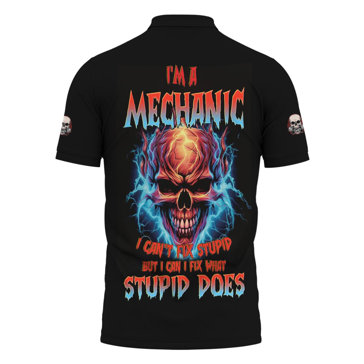 Blisscorners Custom Name Skull Mechanic Shirt I'm A Mechanic Printed Jacket Hoodie All Over Print