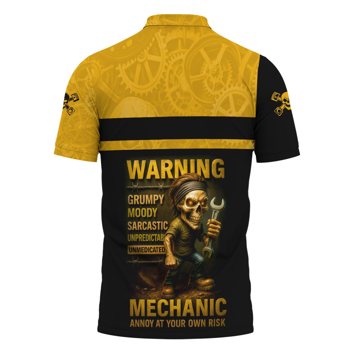 Blisscorners Personalized T-Shirt Warning Grumpy Moody Sarcastic Unpredictable Unmedicated Mechanic Annoy At Your Own Risk Shirt