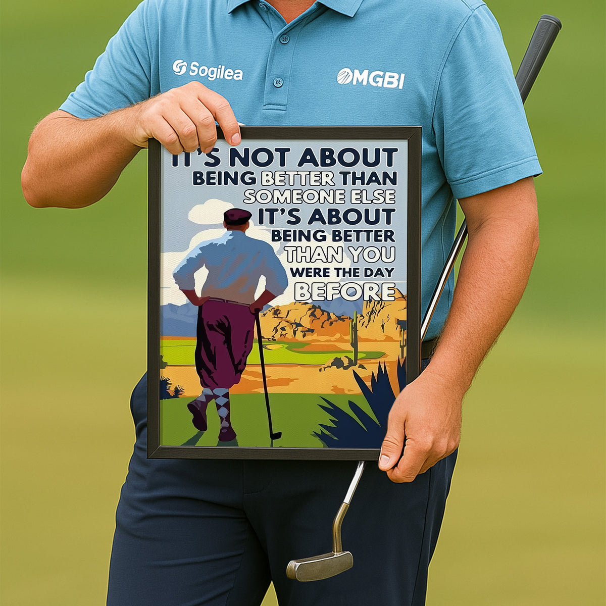 Blisscorners Being Better Than You Were The Day Before Canvas, Golf Wall Art, Gifts For Golf Lovers LM2611