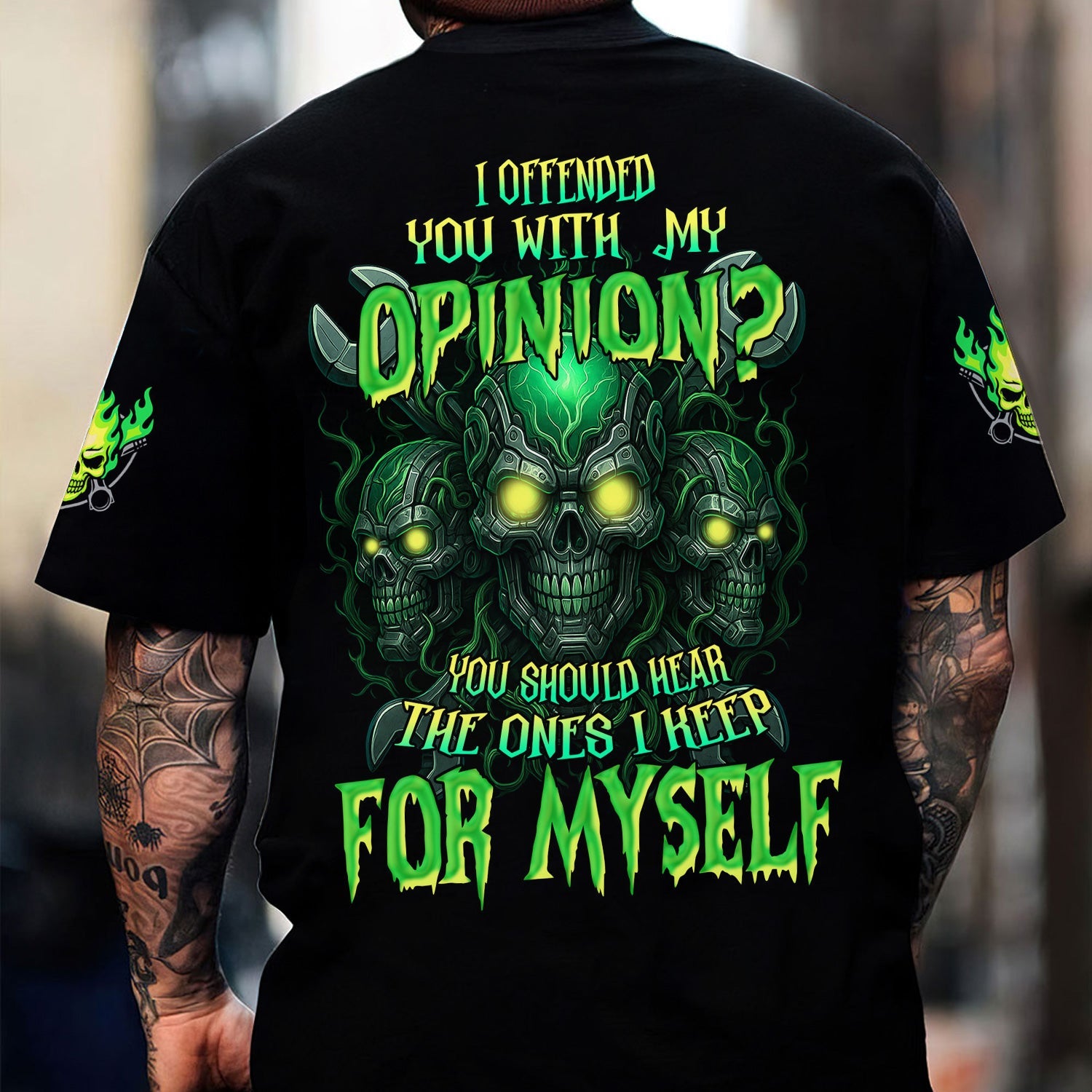 Blisscorners Custom Name Skull Wrench Mechanic T Shirt I Offended You With My Opinion Mechanic Hoodie Jacket Printed T Shirt