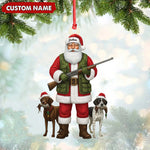 Blisscorners Personalized Santa Hunter Christmas Ornament - Funny Dog Lover Acrylic Holiday Decor LM0411