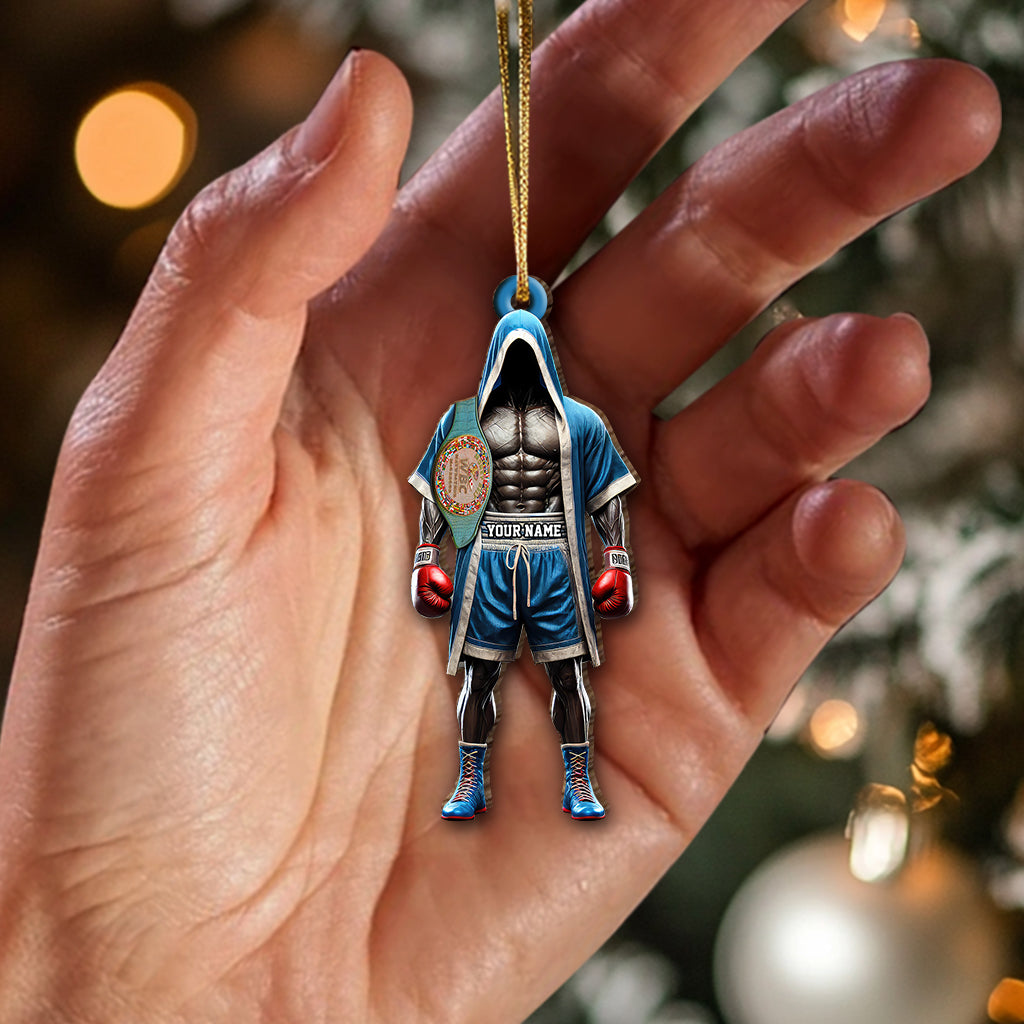 Blisscorners Custom Name Boxing Ornament, Christmas Gift for Boxing Lovers2D Flat LM2211