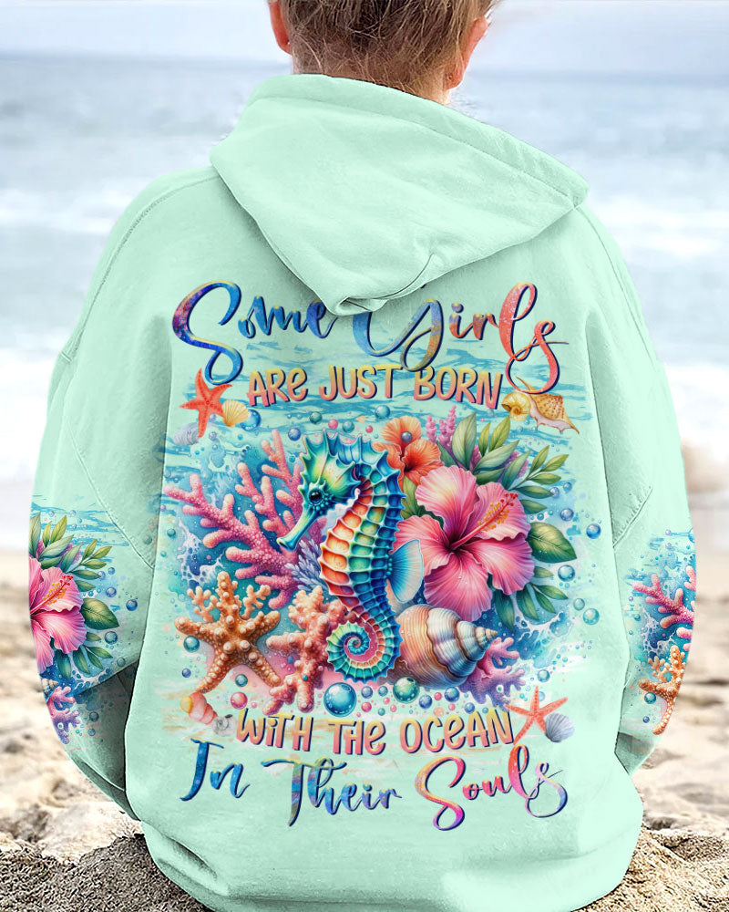 BLISSCORNERS SOME GIRLS ARE JUST BORN SEAHORSE ALL OVER PRINT