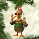 Blisscorners Personalized Funny Cool Duck Acrylic Christmas Ornament - Custom Name Xmas Decor, Unique Holiday Ornament for Hunter or Friend LM0411