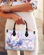 BLISSCORNERS ALWAYS TAKE THE SCENIC ROUTE LEATHER HANDBAG