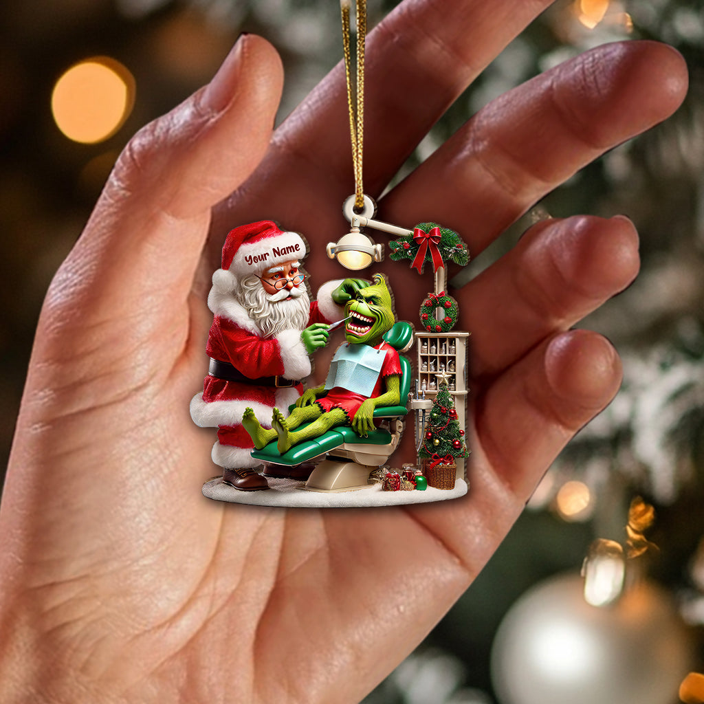 Blisscorners Custom Name Dentist Ornament, Christmas Gift for Dentist2D Flat LM2211