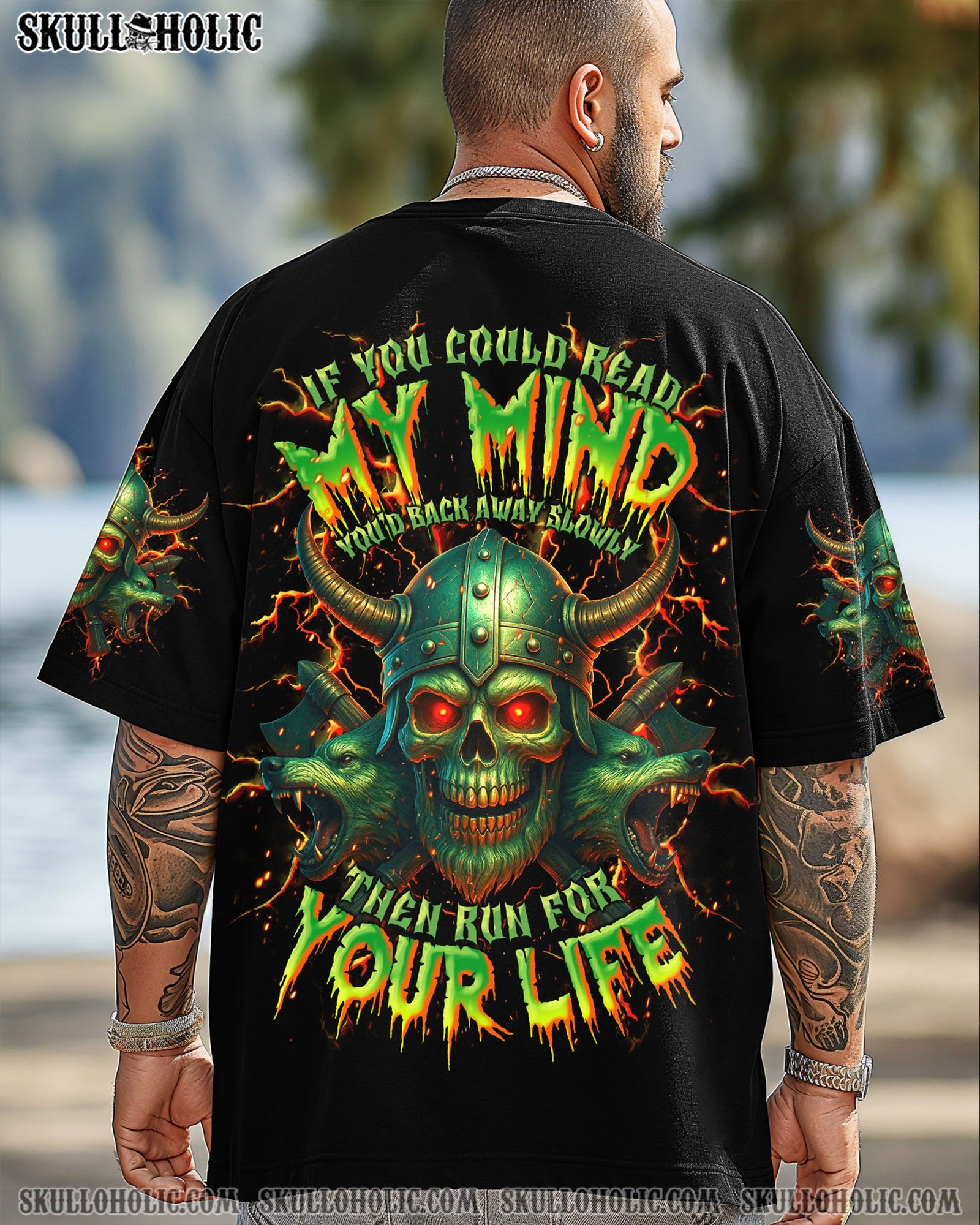BLISSCORNERS IF YOU COULD READ MY MIND VIKING SKULL ALL OVER PRINT