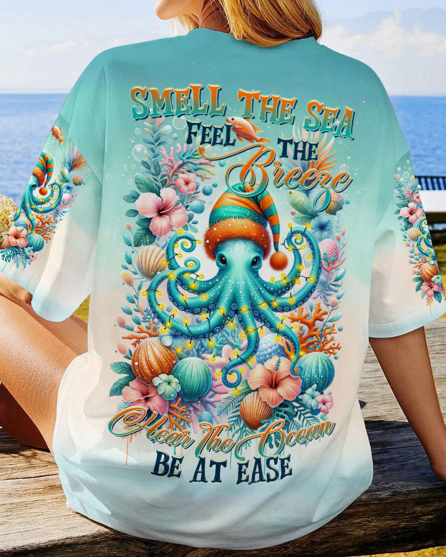 BLISSCORNERS SMELL THE SEA FEEL THE BREEZE OCTOPUS CHRISTMAS ALL OVER PRINT
